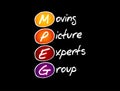 MPEG - Moving Picture Experts Group acronym Royalty Free Stock Photo