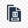 Mpeg vector icon isolated on transparent background, Mpeg trans Royalty Free Stock Photo