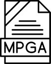 MPGA Outline Vector Icon Royalty Free Stock Photo