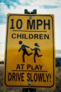 10 MPH limit sign