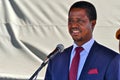 Mpika, Zambia - April, 17th 2015 - the Zambian president Edgar Chagwa Lungu giving a speech