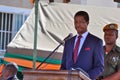 Zambian president Edgar Chagwa Lungu giving a speech