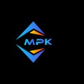 MPK abstract technology logo design on Black background. MPK creative initials letter logo concept Royalty Free Stock Photo
