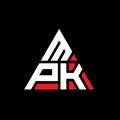 MPK triangle letter logo design with triangle shape. MPK triangle logo design monogram. MPK triangle vector logo template with red Royalty Free Stock Photo