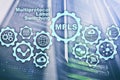 MPLS. Multiprotocol Label Switching. Routing Telecommunications Networks Concept on virtual screen