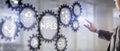 MPLS. Multiprotocol Label Switching. Routing Telecommunications Networks Concept on virtual screen.
