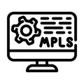 mpls protocol line icon vector illustration