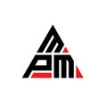 MPM triangle letter logo design with triangle shape. MPM triangle logo design monogram. MPM triangle vector logo template with red Royalty Free Stock Photo