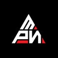 MPN triangle letter logo design with triangle shape. MPN triangle logo design monogram. MPN triangle vector logo template with red Royalty Free Stock Photo