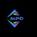 MPO abstract technology logo design on Black background. MPO creative initials letter logo concept Royalty Free Stock Photo