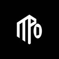 MPO letter logo design on black background Royalty Free Stock Photo