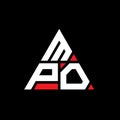 MPO triangle letter logo design with triangle shape. MPO triangle logo design monogram. MPO triangle vector logo template with red Royalty Free Stock Photo