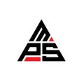 MPS triangle letter logo design with triangle shape. MPS triangle logo design monogram. MPS triangle vector logo template with red Royalty Free Stock Photo