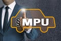 MPU auto touchscreen is operated by businessman concept Royalty Free Stock Photo