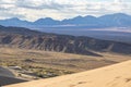 Mpuntain view from the Singing Dunes in Kazakhstan Royalty Free Stock Photo