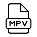 Mpv File Icon. Type Files Sign outline symbol Design, Icons Format Type Data. Vector Illustration