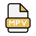 Mpv file icons. Flat file extension. icon video format symbols. Vector illustration. can be used for website interfaces, mobile