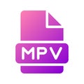 Mpv gradient icons for various types of video file formats Royalty Free Stock Photo
