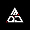 MQJ triangle letter logo design with triangle shape. MQJ triangle logo design monogram. MQJ triangle vector logo template with red Royalty Free Stock Photo