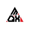 MQX triangle letter logo design with triangle shape. MQX triangle logo design monogram. MQX triangle vector logo template with red Royalty Free Stock Photo