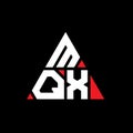 MQX triangle letter logo design with triangle shape. MQX triangle logo design monogram. MQX triangle vector logo template with red Royalty Free Stock Photo