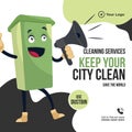 Cleaning services keep your city clean banner design