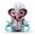 Playful 3d Render Of A Teeny Tiny Toy Octopus With Jacket