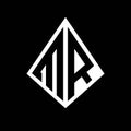 MR logo letters monogram with prisma shape design template
