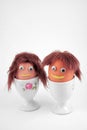 Mr and Mrs Brown Egg Isolated Royalty Free Stock Photo