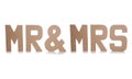 Mr & mrs decoupage letters Royalty Free Stock Photo