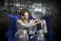 Mr and mrs discoball Royalty Free Stock Photo