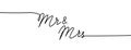 Mr and Mrs hand drawn wedding sign. Bride and groom wedding decor with calligraphy. Wedding lettering for decor invitations