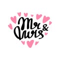 Mr and Mrs hand written lettering