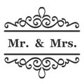 Mr and Mrs mister and missis Wedding Sign Typographic Vector Design