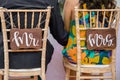 Mr and Mrs Wedding Chairs Royalty Free Stock Photo