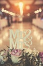 Mr and Mrs wedding decoration on table Royalty Free Stock Photo