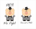 Mr. Piglet - funny cuite pig gentlman Royalty Free Stock Photo