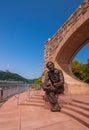 The Mr Rogers Monument on the north side of the city overlooking downtown on a sunny summer day Royalty Free Stock Photo