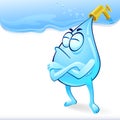 Mr Sad Water Drop - Save me Royalty Free Stock Photo