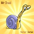 Mr. Snail with eyes. vector illustration