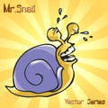 Mr. Snail with smiling. vector illustration