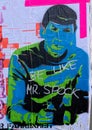 Mr Spock. Street art. Royalty Free Stock Photo