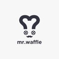 Mr. waffle chef logo, minimalist abstract waffle logo vector