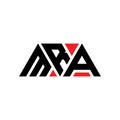 MRA triangle letter logo design with triangle shape. MRA triangle logo design monogram. MRA triangle vector logo template with red Royalty Free Stock Photo