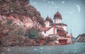 Mraconia Monastery, winter season at Orsova, Romania. Royalty Free Stock Photo