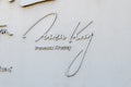 Ireneusz Krosny signature on Amphitheater in Mragowo Royalty Free Stock Photo