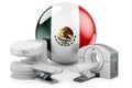 MRI and CT Diagnostic, Research Centres in Mexico. MRI machine and CT scanner with Mexican flag, 3D rendering