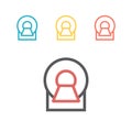 MRI diagnostic. Line icon. Vector sign for web graphics. Royalty Free Stock Photo
