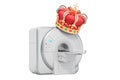 MRI with golden crown, 3D rendering Royalty Free Stock Photo