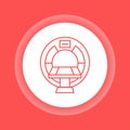 MRI machine scan device color button icon. Isolated vector element.
